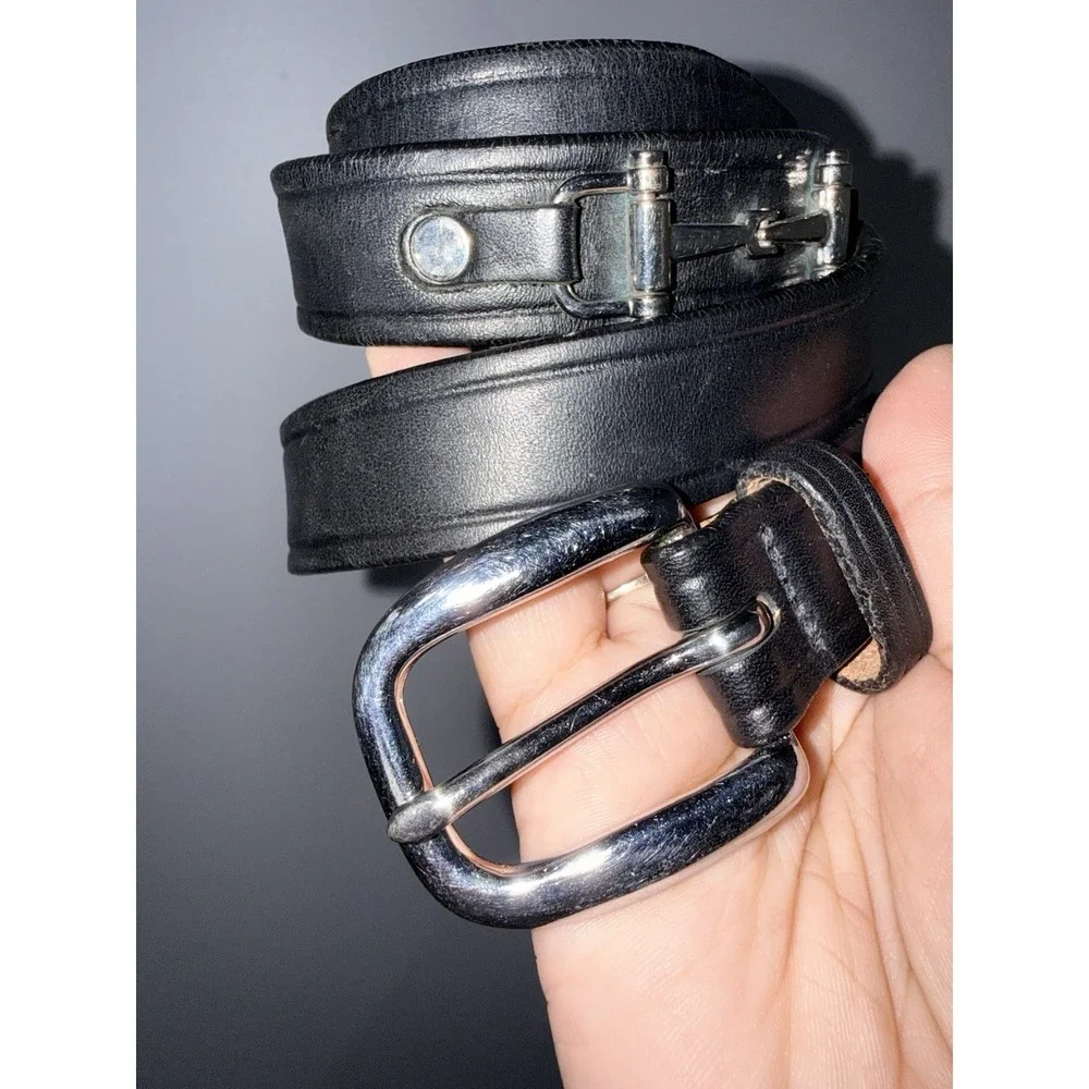Equestrian Tory English Bridle Leather Bit Belt - Size 30 -‎ Black Silver